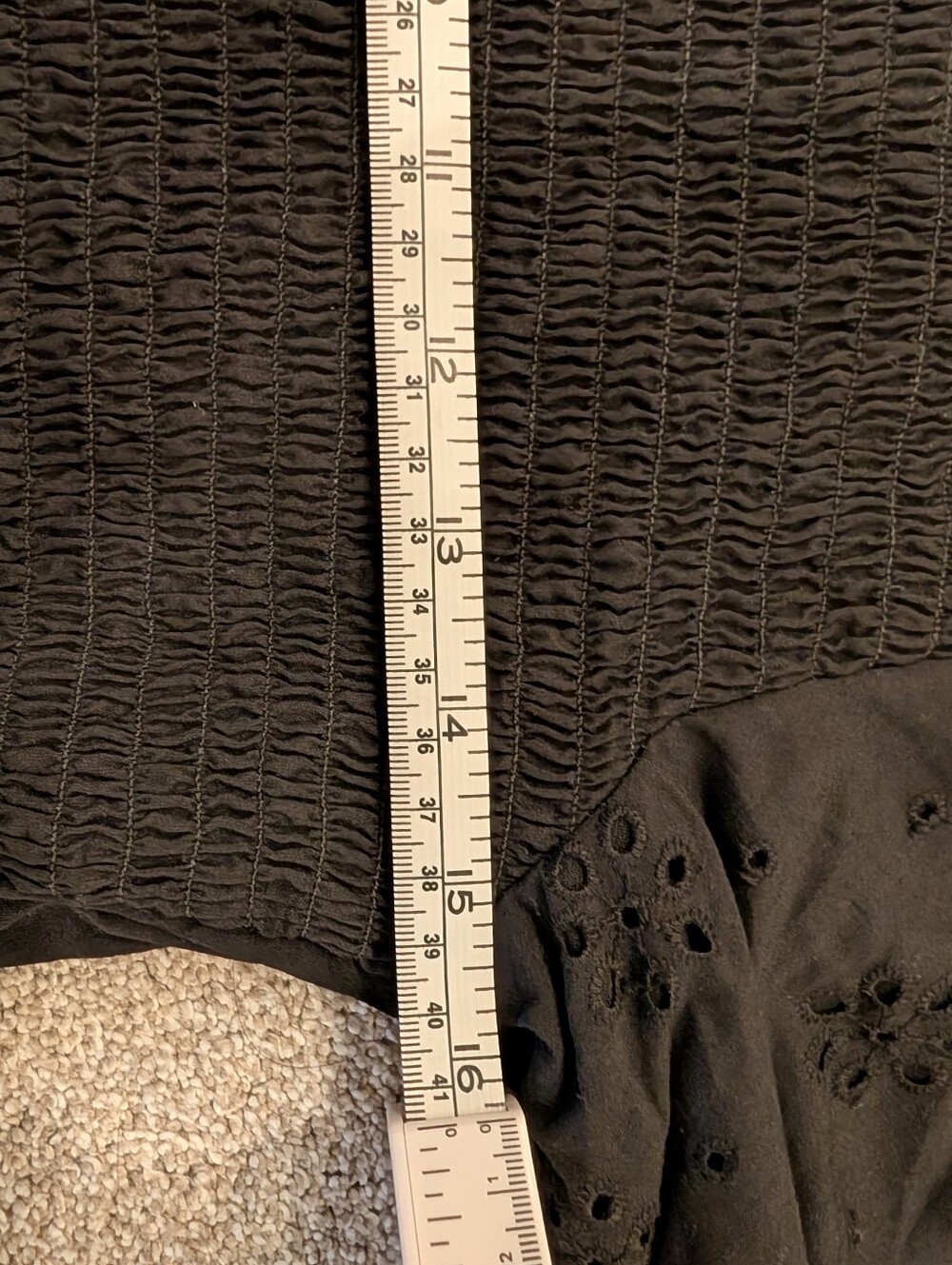 ASOS DESIGN shirred maxi dress w/ lace inserts, Modest Size US 8 - Picture 14 of 16